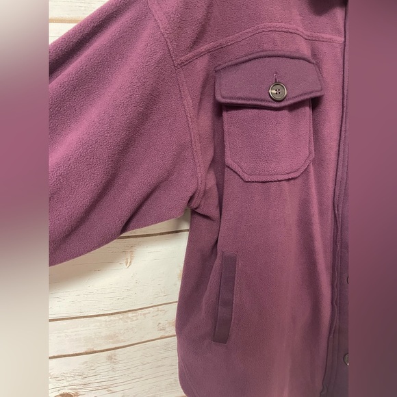 Zenana Oversized Plum Fleece Shacket - Picture 3 of 6